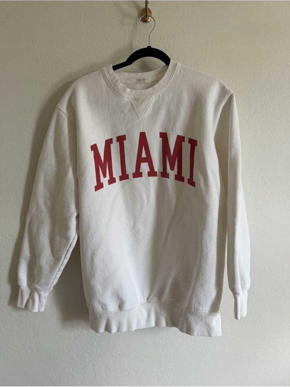 John Galt Brandy Melville White Miami Graphic Erica Sweatshirt One Size